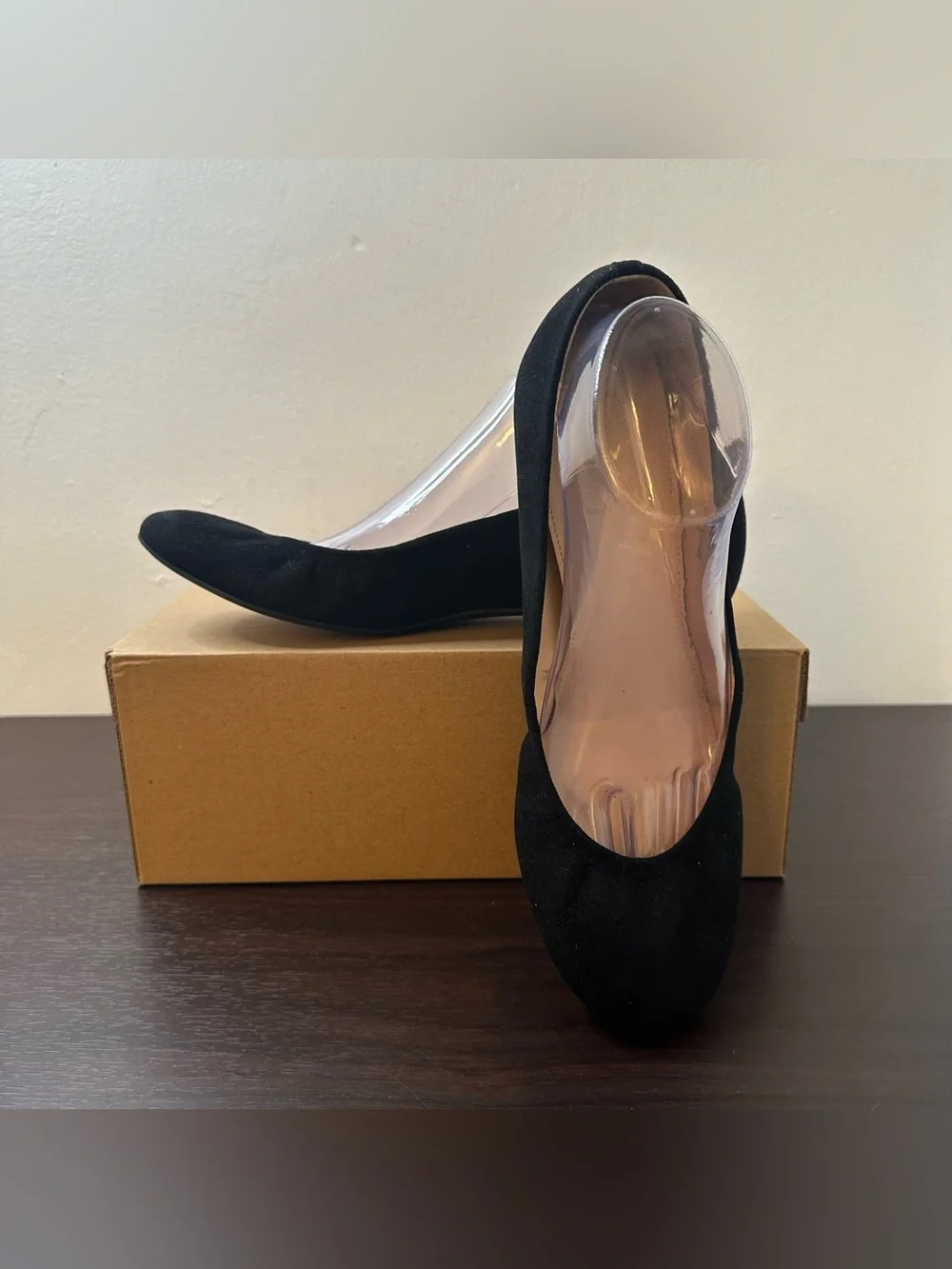 J. CREW Black Suede Round Toe Slip-On Ballet Flats, US 10.5 Classic Capsule, New